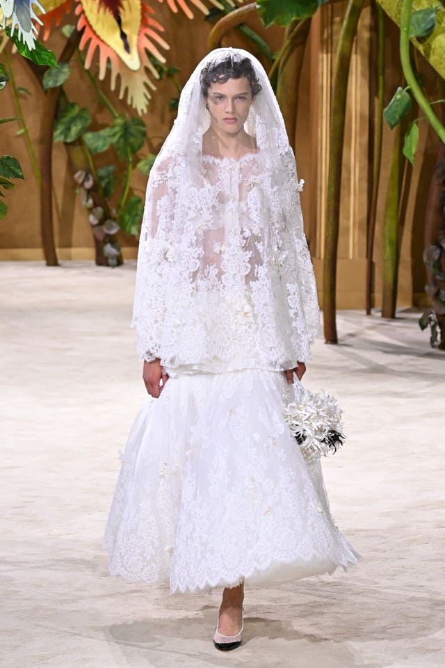 A bridal look on the Chanel catwalk