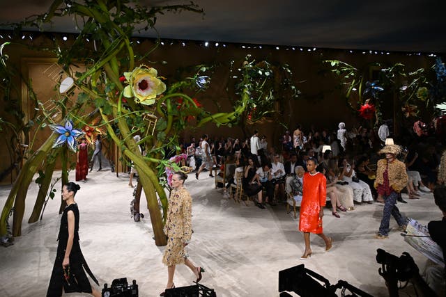 Models on the catwalk for Chanel's haute couture show