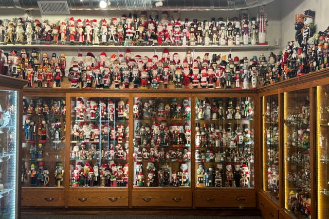 Thousands of nutcrackers are displayed at the Rock County History Centre in Luverne, Minnesota