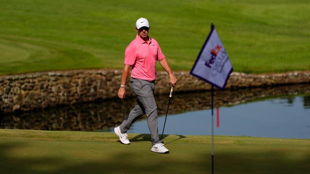 Rory McIlroy walks on the green during the St. Jude Championship in Memphis