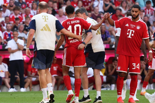 Jamal Musiala walks off