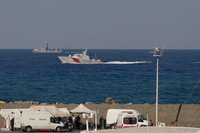 Vessels sail near the port of Kyrenia