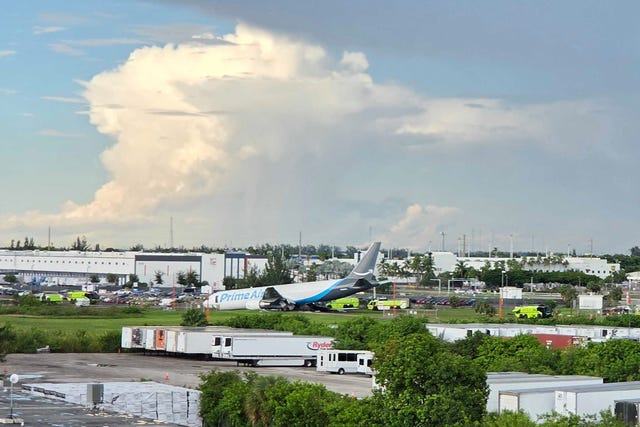 Crashed Amazon plane at airport in Miami