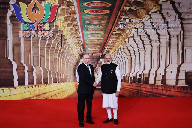 Russian President Vladimir Putin and Narendra Modi