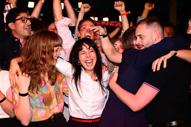 Left Party officials celebrate