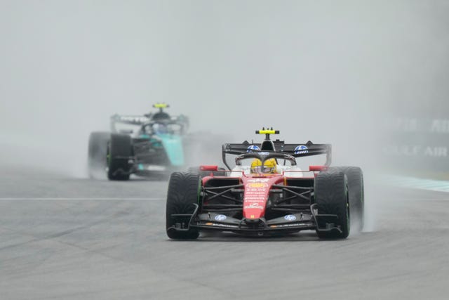 Lewis Hamilton's car during the Bahrain Grand Prix