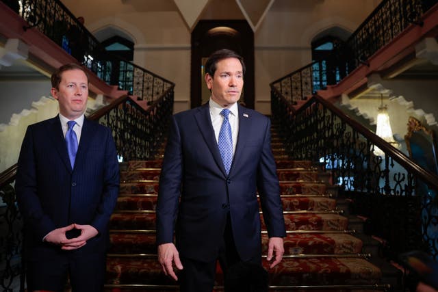 US secretary of state Marco Rubio, right