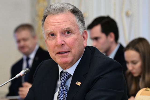 US envoy Steve Witkoff speaks during his meeting with Vladimir Putin