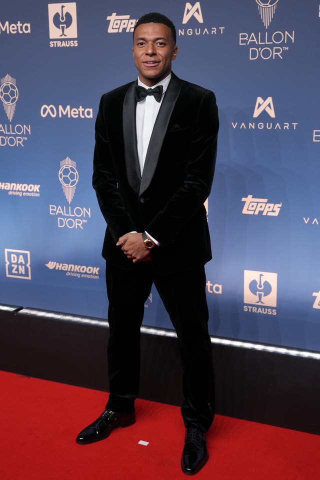 Kylian Mbappe attends the Ballon d’Or ceremony at the London Palladium Theatre