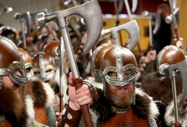 Fierce-looking vikings