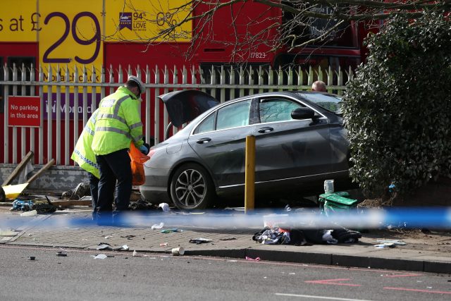 the scene at Bromley Road in Bellingham 