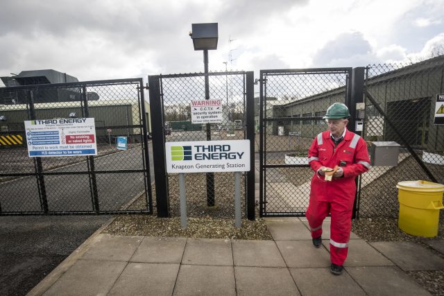 John Dewar at the Third Energy Knapton Generating Station (Danny Lawson/PA)