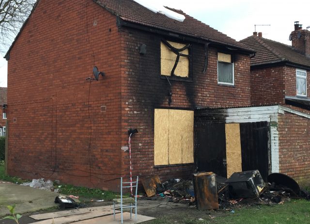 The scene of a fatal house fire in Withington, Manchester (Pat Hurst/PA)