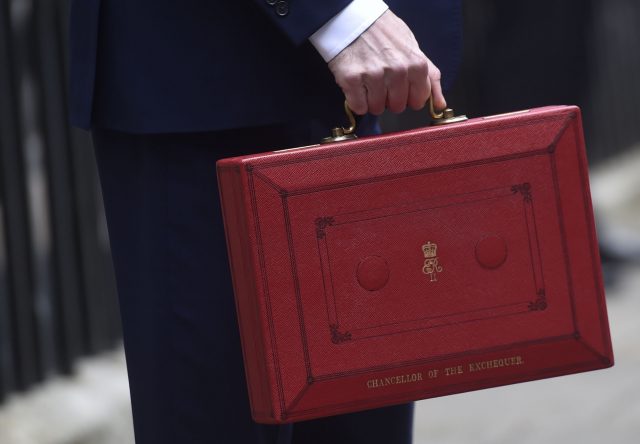 The Chancellor of the Exchequer's red Ministerial box (Hannah McKay/PA)