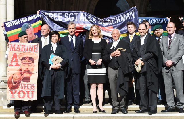 Claire Blackman, centre, the wife of Alexander Blackman, said she was 