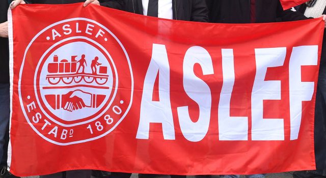 An Aslef banner