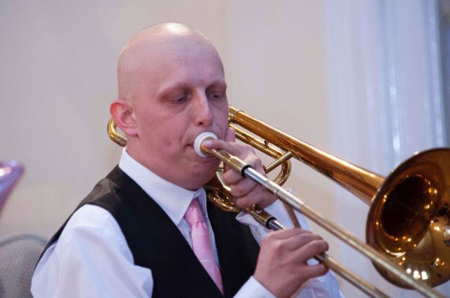 Stephen Sykes, a trombone player and a conductor who suffers from Hodgkin lymphoma (Family handout/PA)