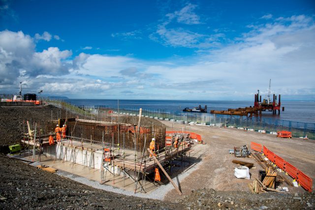 jetty construction at the Hinkley Point C (HPC) site in Somerset (EDF Energy/PA)