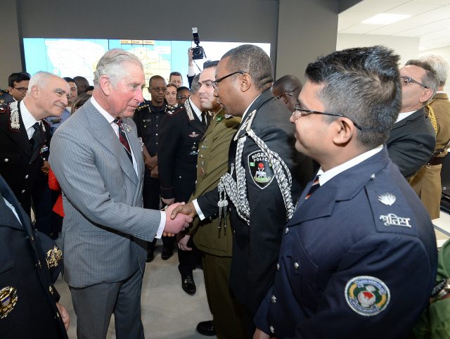 The Prince of Wales meets police officers from different countries