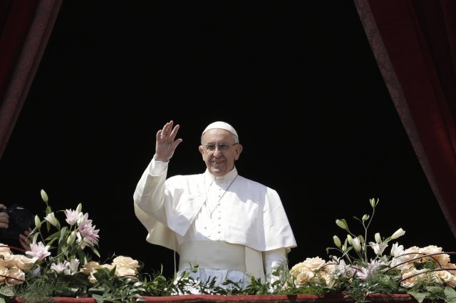 Pope Francis waves