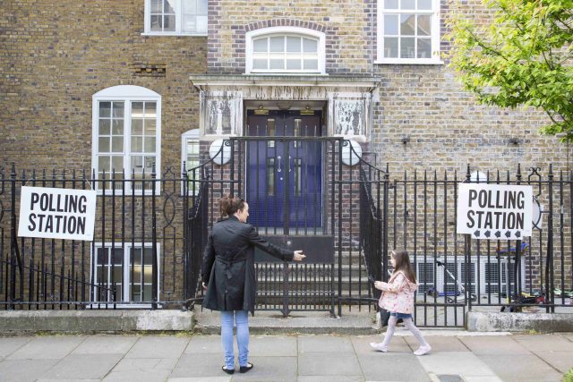 A closed polling station