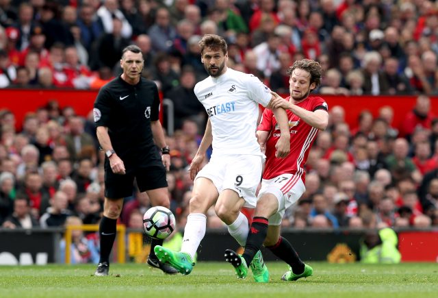 Llorente missed a golden chance against United. (Martin Rickett/PA)