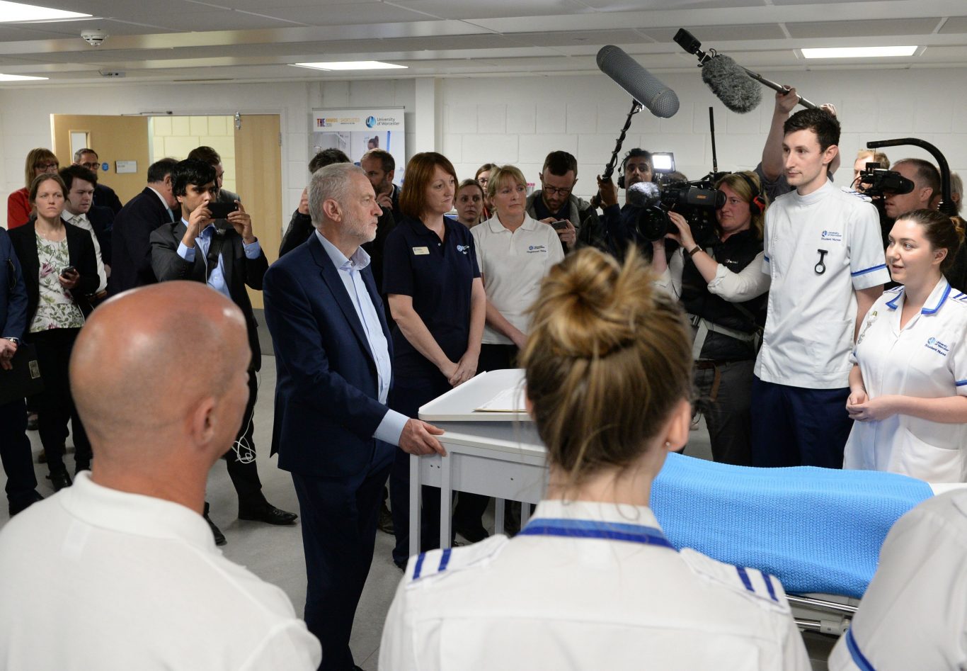 Mr Corbyn made the announcement at the University of Worcester (Ben Birchall/PA)