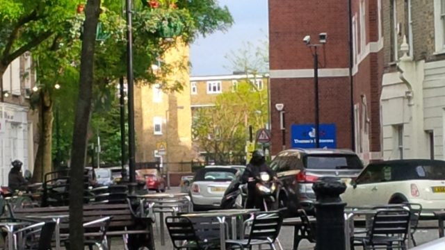 CCTV footage of moped riders on Battersea Square (LondonLovesBusiness. com/PA)