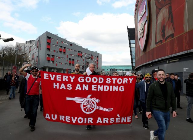 Arsenal fans protest against Wenger continuing as manager beyond this season (Simon Cooper/EMPICS)
