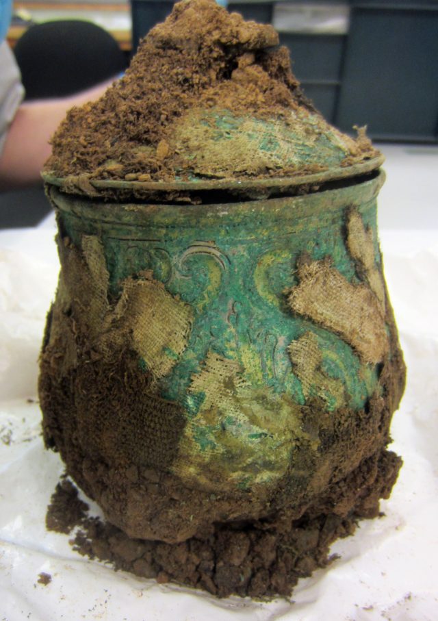 A Carolingian vessel was part of the hoard (Galloway Viking Hoard Campaign/PA)