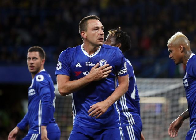Chelsea's John Terry celebrates scoring his side's first goal of the game (Adam Davy/PA)