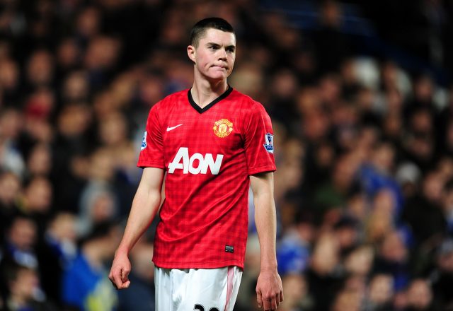 Michael Keane in League Cup action for Manchester United
