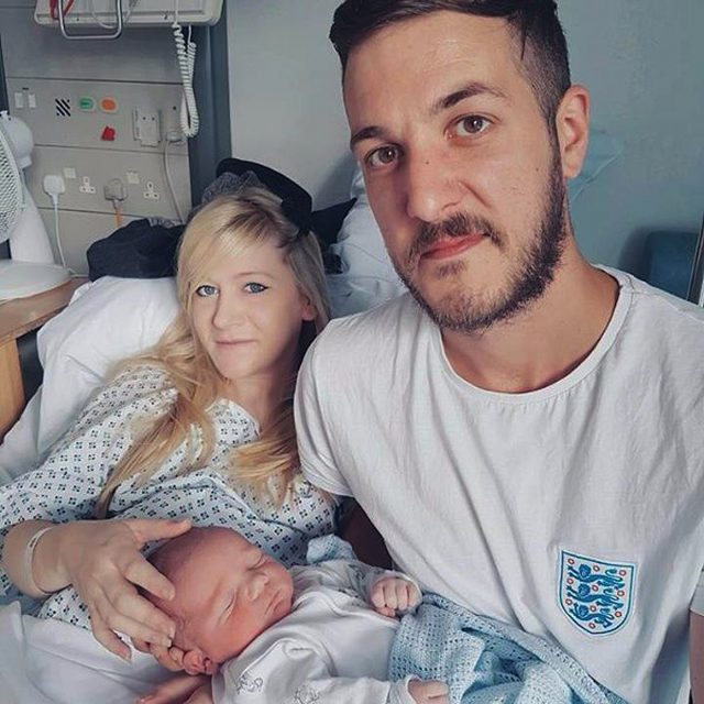 Charlie's parents in hospital. (PA)