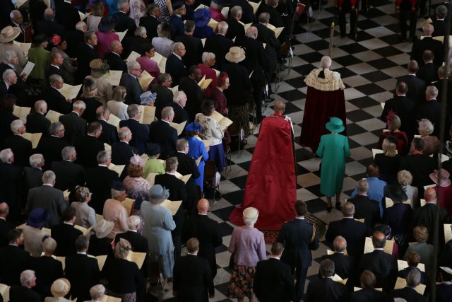 Queen Elizabeth II and the Duke of Edinburgh during a service at St Paul's Cathedral in London (Daniel Leal-Olivas/PA)