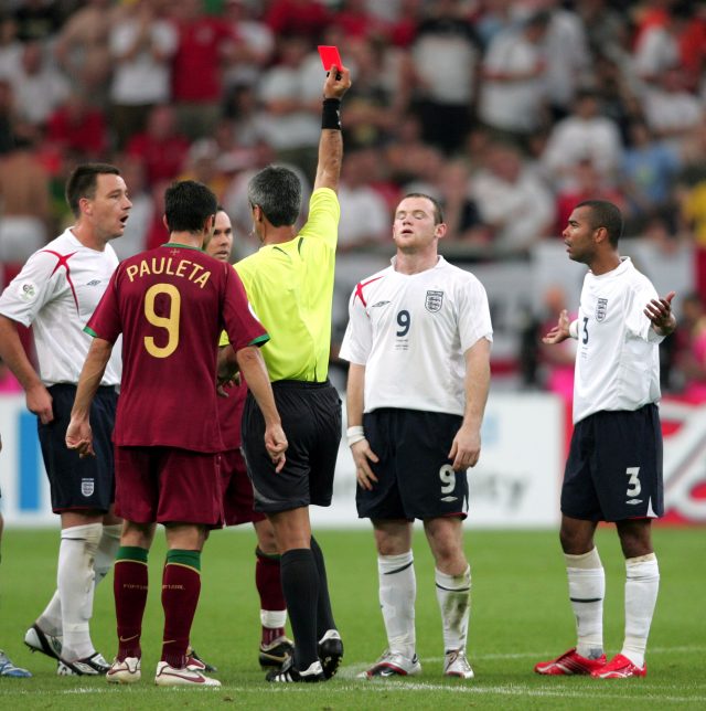 Wayne Rooney has seen red twice for England