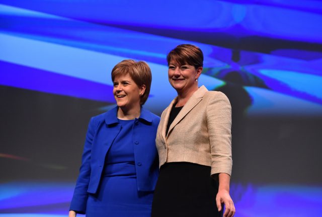 Leanne Wood, right, and SNP leader Nicola Sturgeon