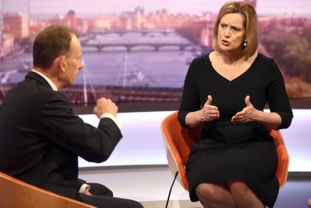 Andrew Marr, left, and Amber Rudd