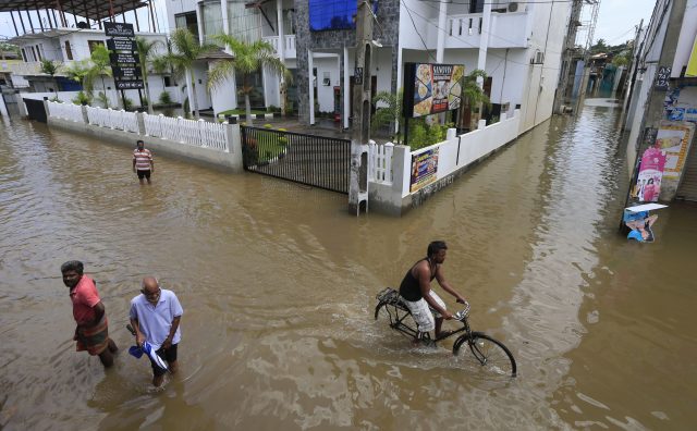 Flooded streets in Colombo