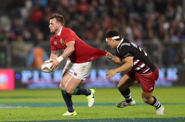British and Irish Lions' Stuart Hogg during the tour match at the Toll Stadium (David Davies/PA)