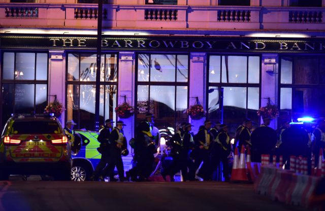 Police outside the Barrowboy and Banker pub