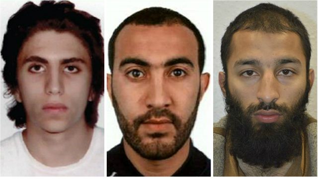 London Bridge attackers Youssef Zaghba, Rachid Redouane and Khuram Shazad Butt (PA)