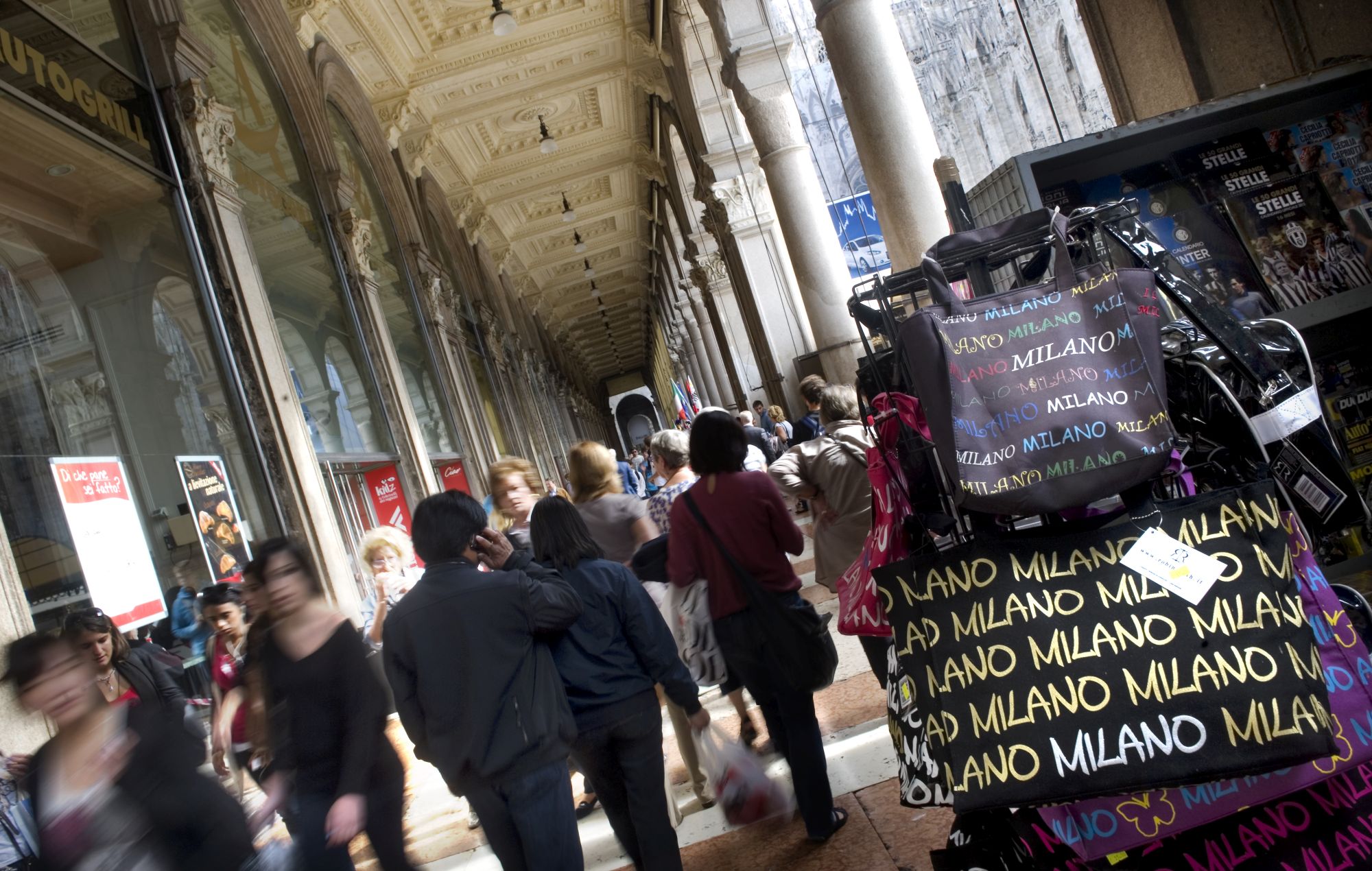 A shopping arcade beside Milan Cathedral (Anthony Devlin/PA)