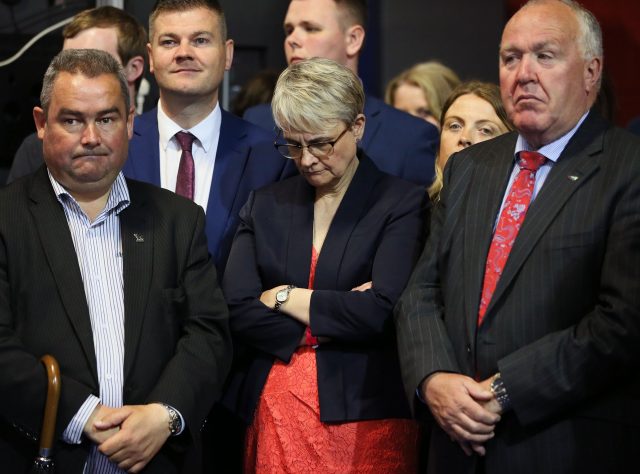Margaret Ritchie (centre), SDLP candidate for South Down lost her seat (Brian Lawless/PA)