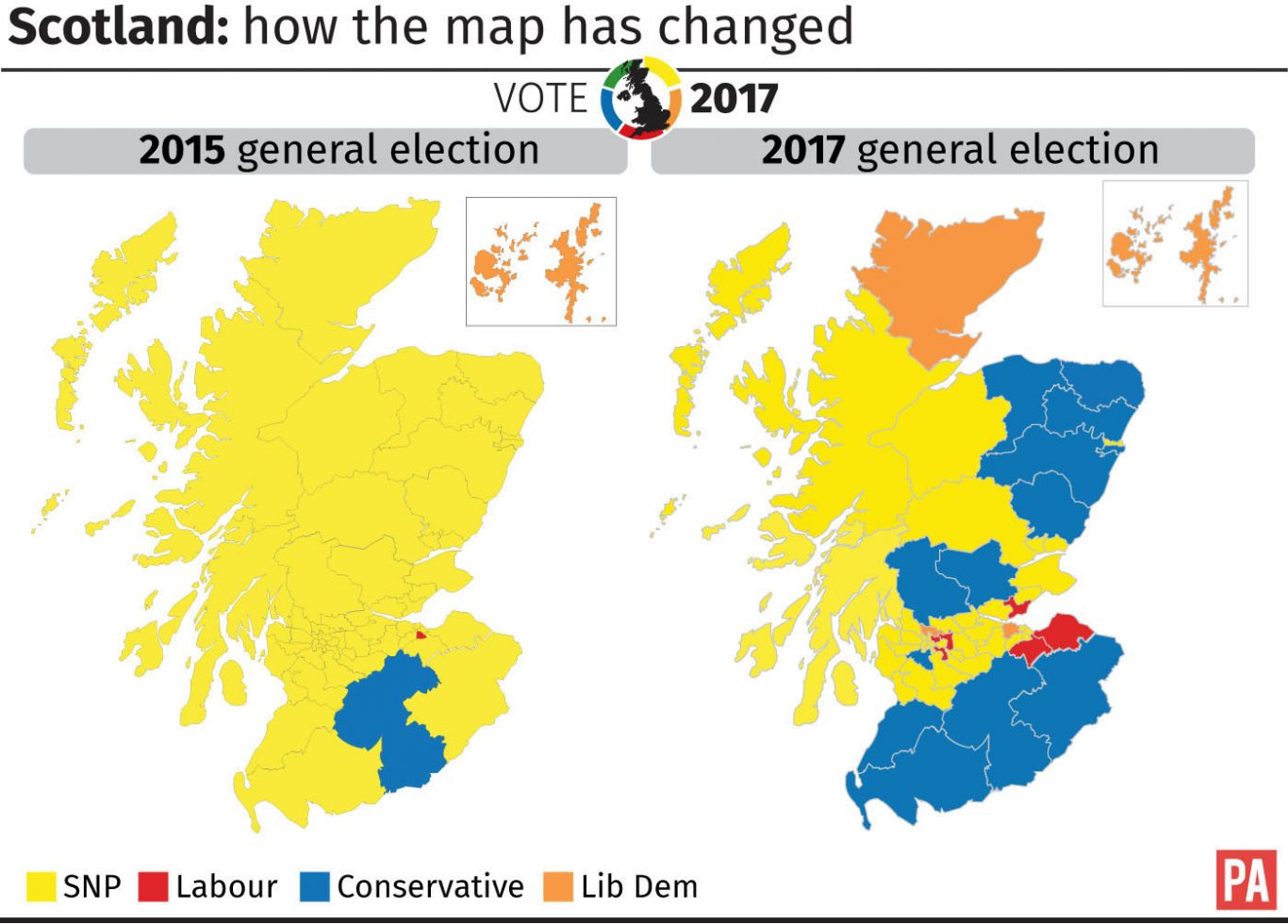 How the political map has changed in Scotland since the 2015 election.