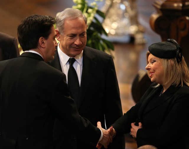 Benjamin Netanyahu and wife Sara. (Christopher Furlong/PA)