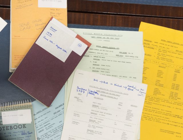 Some of the personal archive whichhas been donated to the British Library by former Monty Python star Michael Palin (Tony Antoniou/British Library/PA)