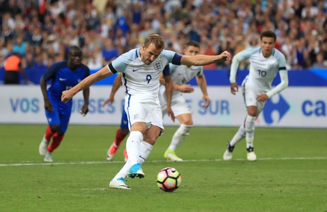 Harry Kane scores England's second goal from the penalty spot