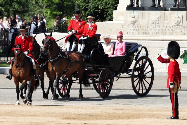 The Duchess of Cornwall and Duchess of Cambridge arrive. (Jonathan Brady/PA)
