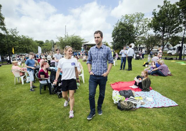 Brendan Cox with sister of murdered MP Jo Cox Kim Leadbeater of murdered MP Jo Cox. (Danny Lawson/PA)