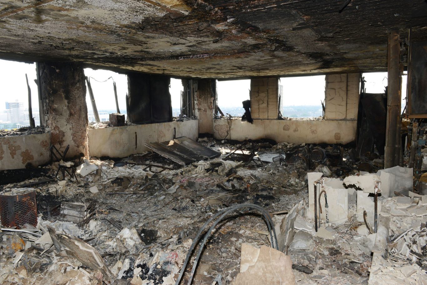 A burnt-out flat inside Grenfell Tower (Metropolitan Police/PA)
